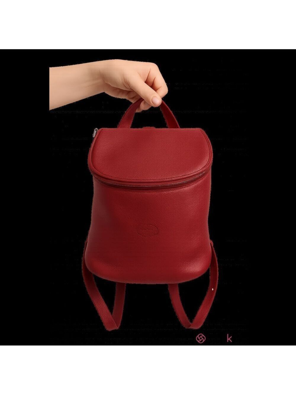 Longchamp Leather Red Mini-Backpack